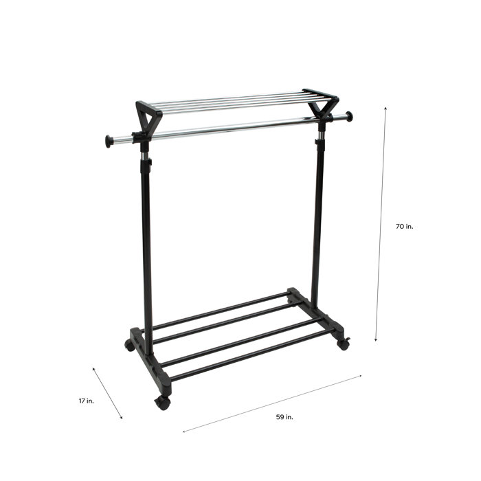 OIA Adjustable Rolling Clothes Rack & Reviews Wayfair